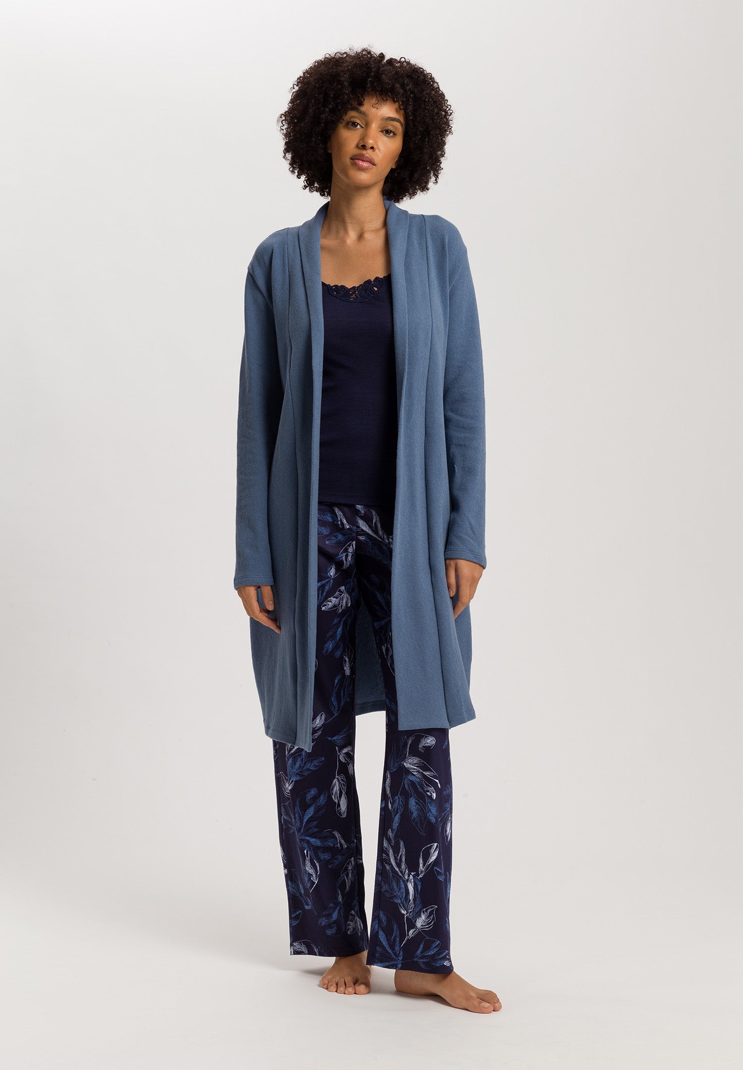 Easy Wear Recycled Cotton Blend Robe | Delicate Blue 78894-3057