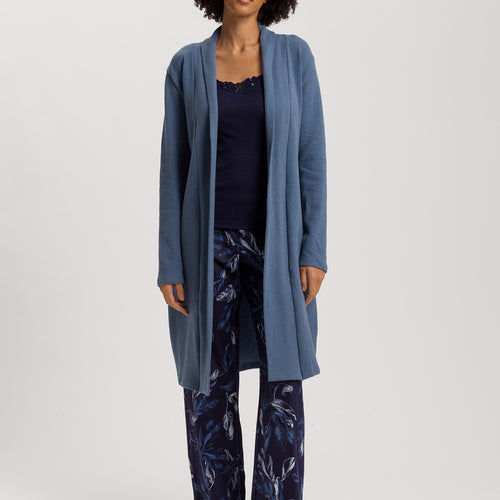 Easy Wear Recycled Cotton Blend Robe | Delicate Blue 78894-3057