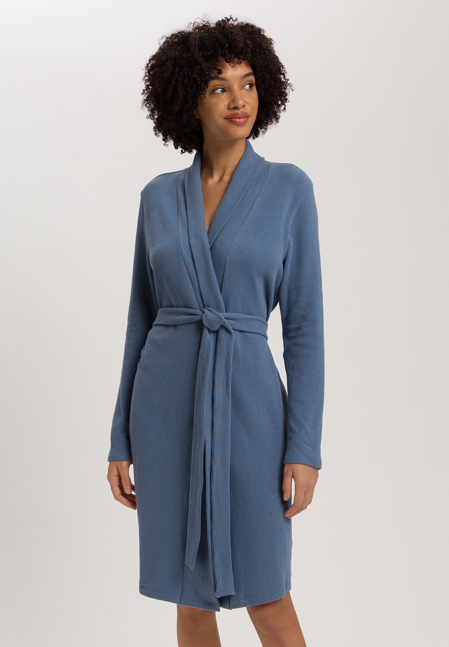 Easy Wear Recycled Cotton Blend Robe | Delicate Blue 78894-3057
