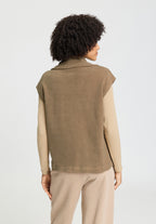 Easy Wear Teddy Vest | Suede Camel 78932-2825