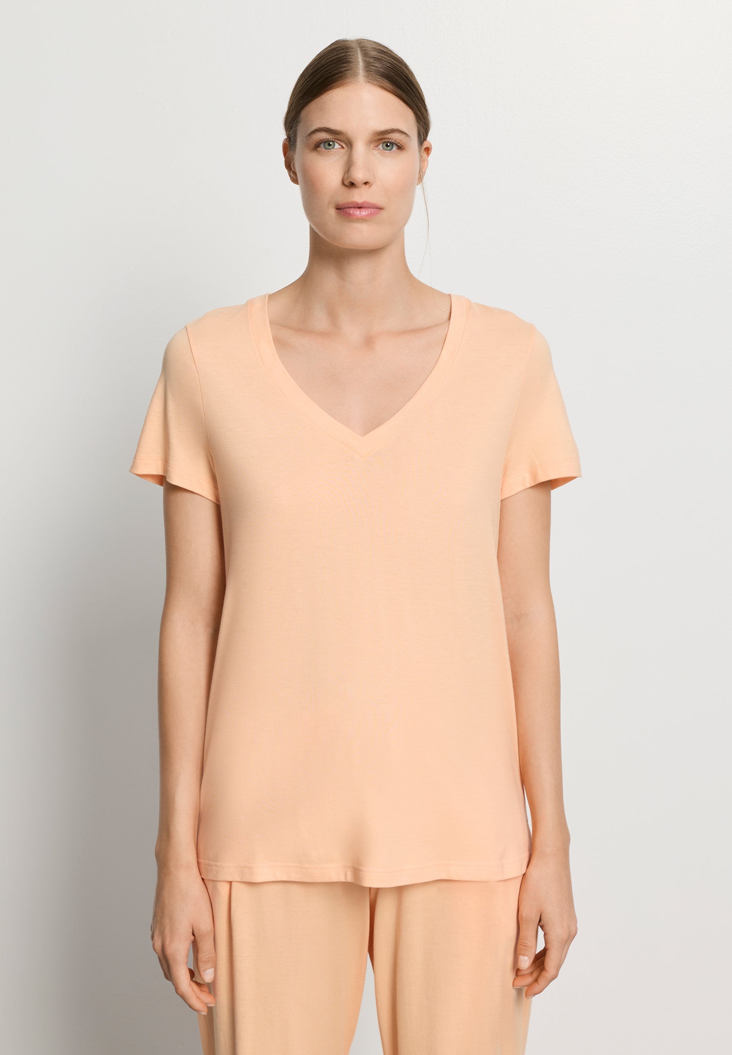 Sleep And Lounge Short Sleeve Shirt | Peach Nougat 79050-2274