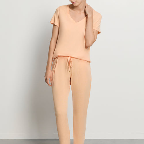 Sleep And Lounge Short Sleeve Shirt | Peach Nougat 79050-2274