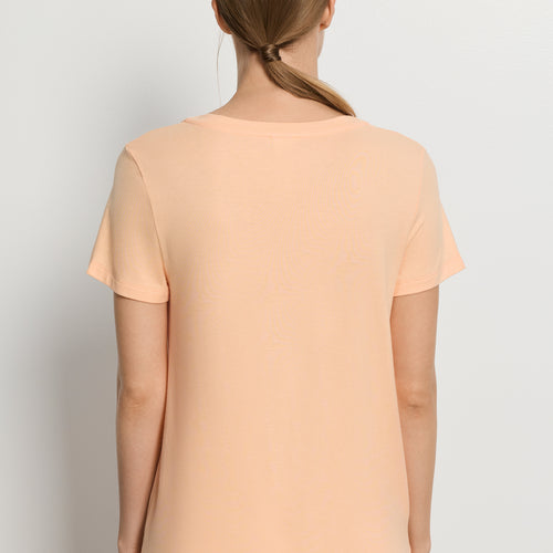 Sleep And Lounge Short Sleeve Shirt | Peach Nougat 79050-2274