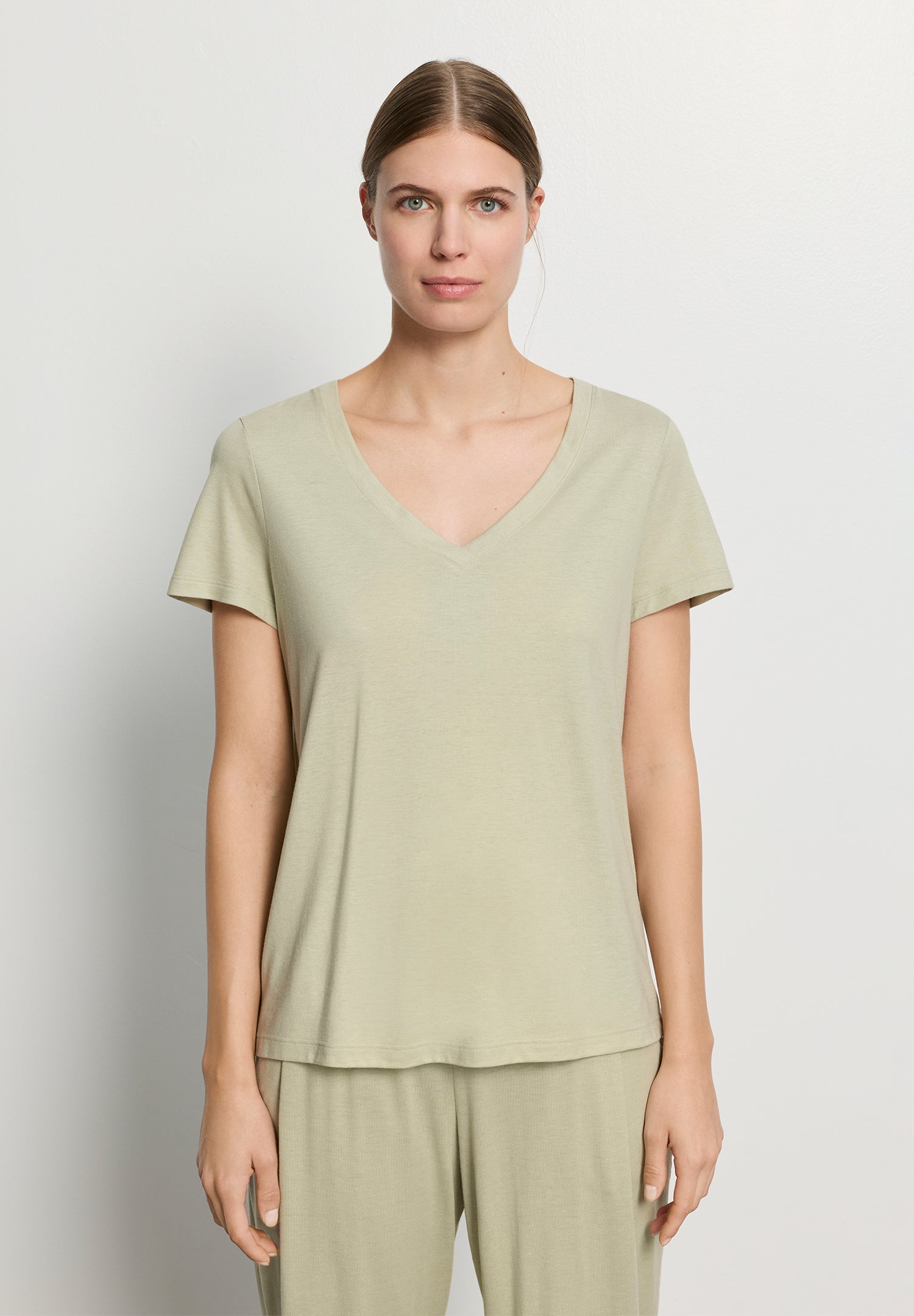 Sleep And Lounge Short Sleeve Shirt | Moss Green 79050-2720