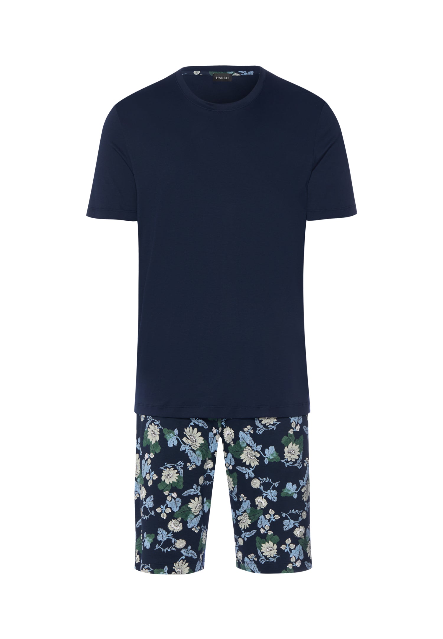 Night And Day Crew Neck Cotton Short Pajama Set | Fine Lined Print 79267-1251