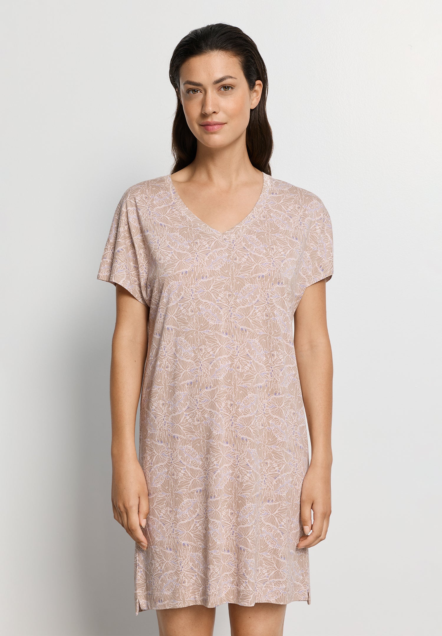 Sleep And Lounge S/Slv Gown | Abstract Butterflies 79321-2390