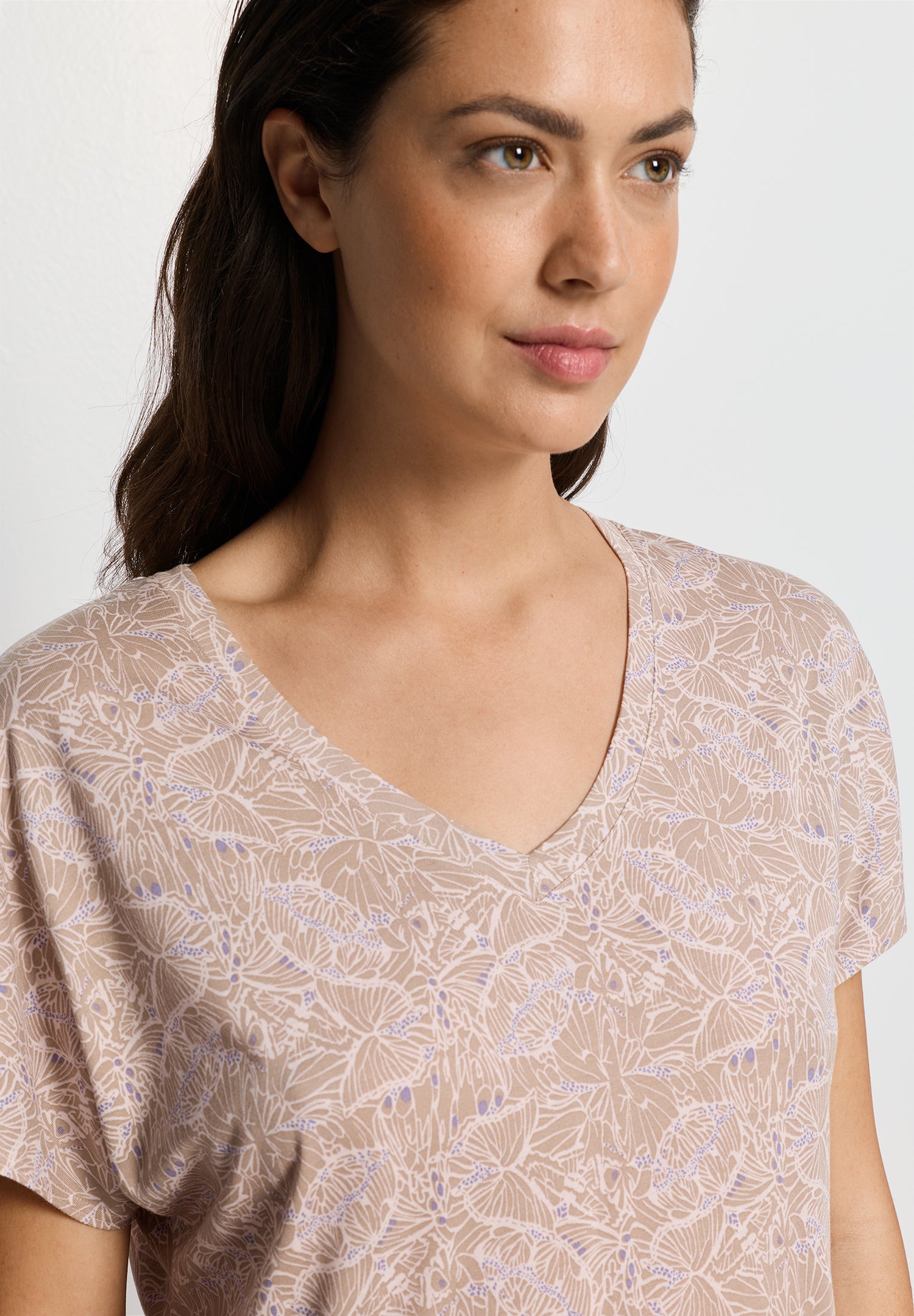 Sleep And Lounge S/Slv Gown | Abstract Butterflies 79321-2390