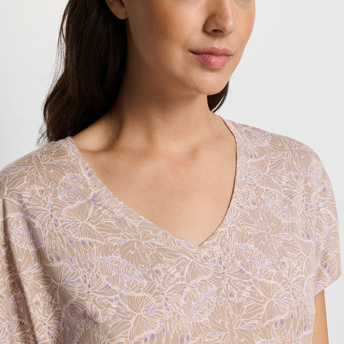 Sleep And Lounge S/Slv Gown | Abstract Butterflies 79321-2390