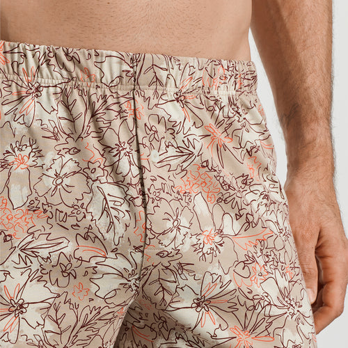 Fancy Jersey Cotton Knit Boxers | Floral Outlines 79400-1373
