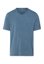 Casuals Soft V-Neck T-Shirt | Retro Blue Melange 75035-3082
