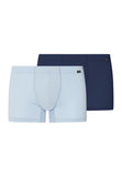 Cotton Essentials 2-Pack Cotton Boxer Briefs With Covered Waistband | Blue Lagoon / Deep Navy 73079-3116