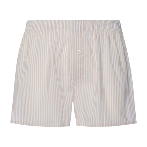 White striped boxer shorts on a white background