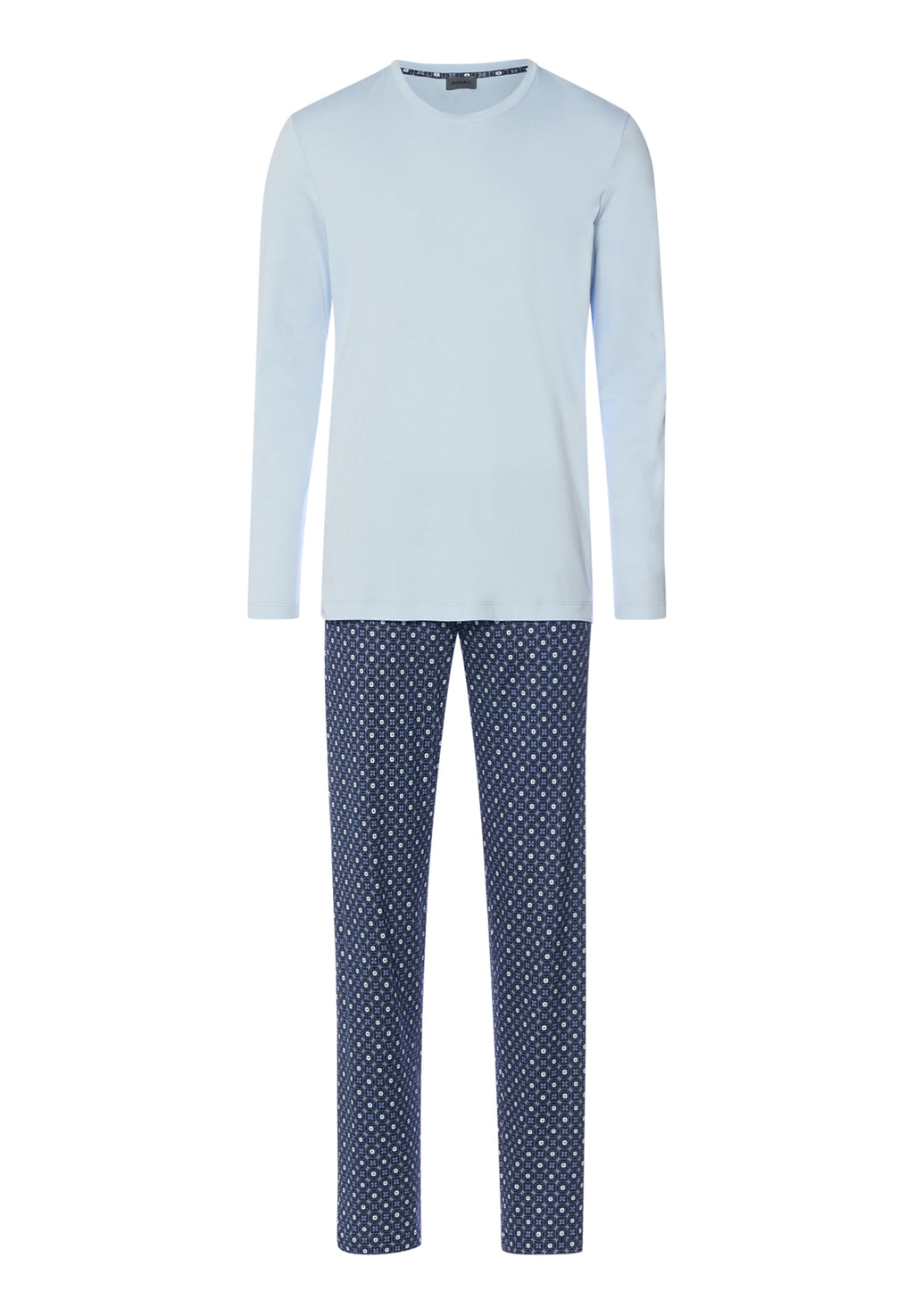 Night And Day Crew Neck Cotton Pajama Set | Squared Harmony 75111-3100