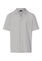 Night And Day Cotton Button Front Collared Shirt | Denim Stripe 75754-3108