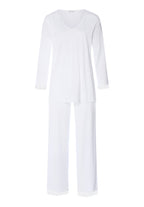 Inaya Scalloped Lace Cotton Pajama Set | White 74739-101
