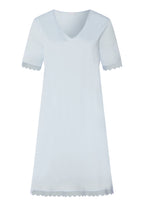 Inaya Scalloped Lace Cotton Nightgown | Watery Blue 74736-2244