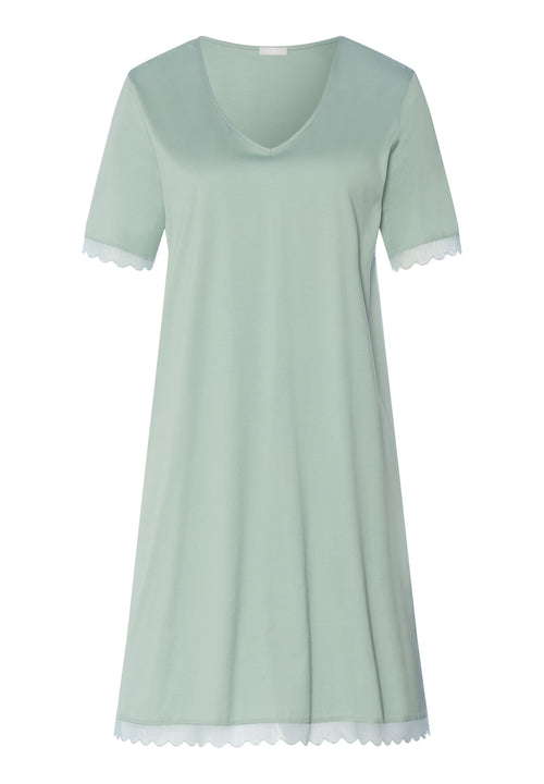 Inaya Scalloped Lace Cotton Nightgown | Dark Seafoam 74736-2733
