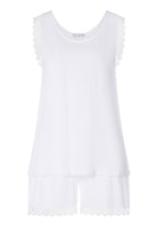 Inaya Scalloped Lace Cotton Pajama Set | White 74738-101