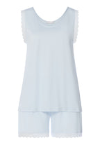 Inaya Scalloped Lace Cotton Pajama Set | Watery Blue 74738-2244