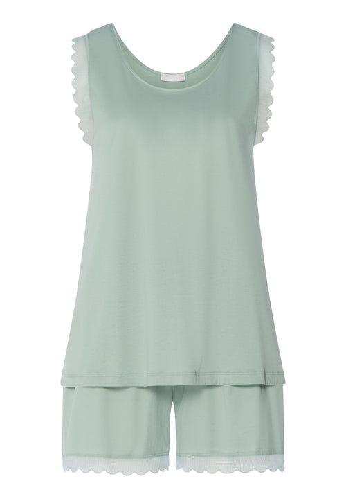 Inaya Scalloped Lace Cotton Pajama Set | Dark Seafoam 74738-2733