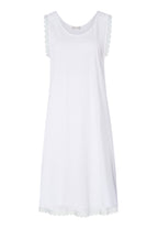 Inaya Scalloped Lace Cotton Tank Nightgown | White 74735-101