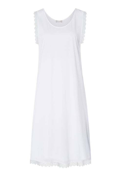 Inaya Scalloped Lace Cotton Tank Nightgown | White 74735-101