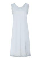 Inaya Scalloped Lace Cotton Tank Nightgown | Watery Blue 74735-2244