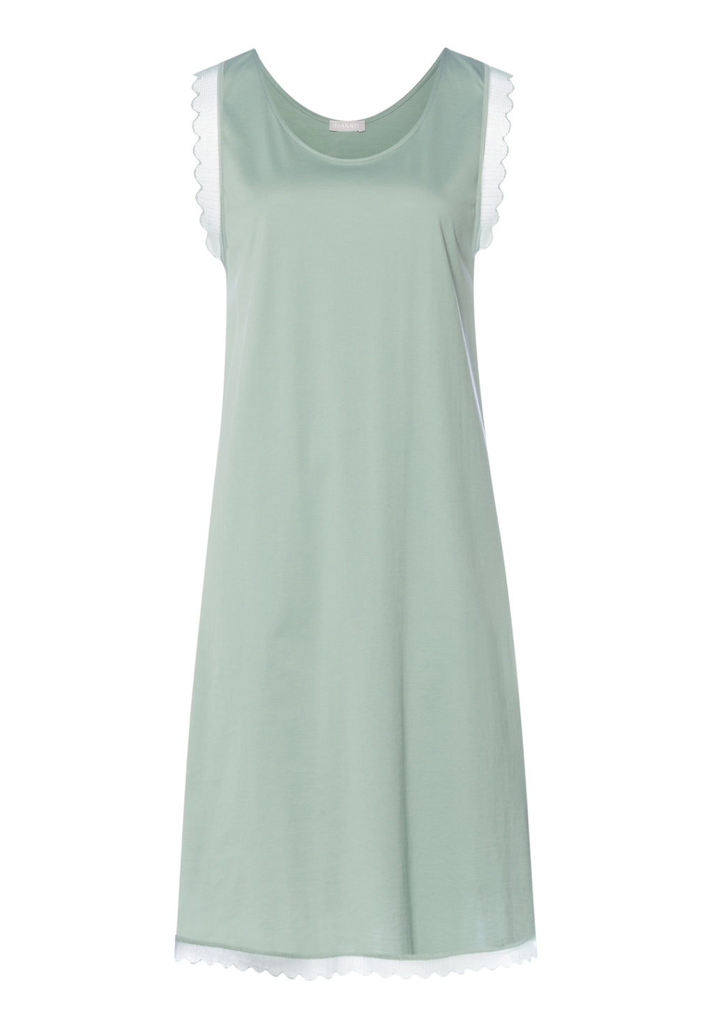 Inaya Scalloped Lace Cotton Tank Nightgown | Dark Seafoam 74735-2733