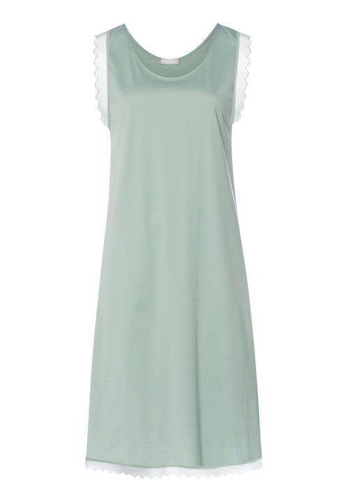 Inaya Scalloped Lace Cotton Tank Nightgown | Dark Seafoam 74735-2733