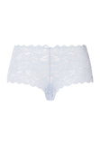 Light blue lace underwear on a white background