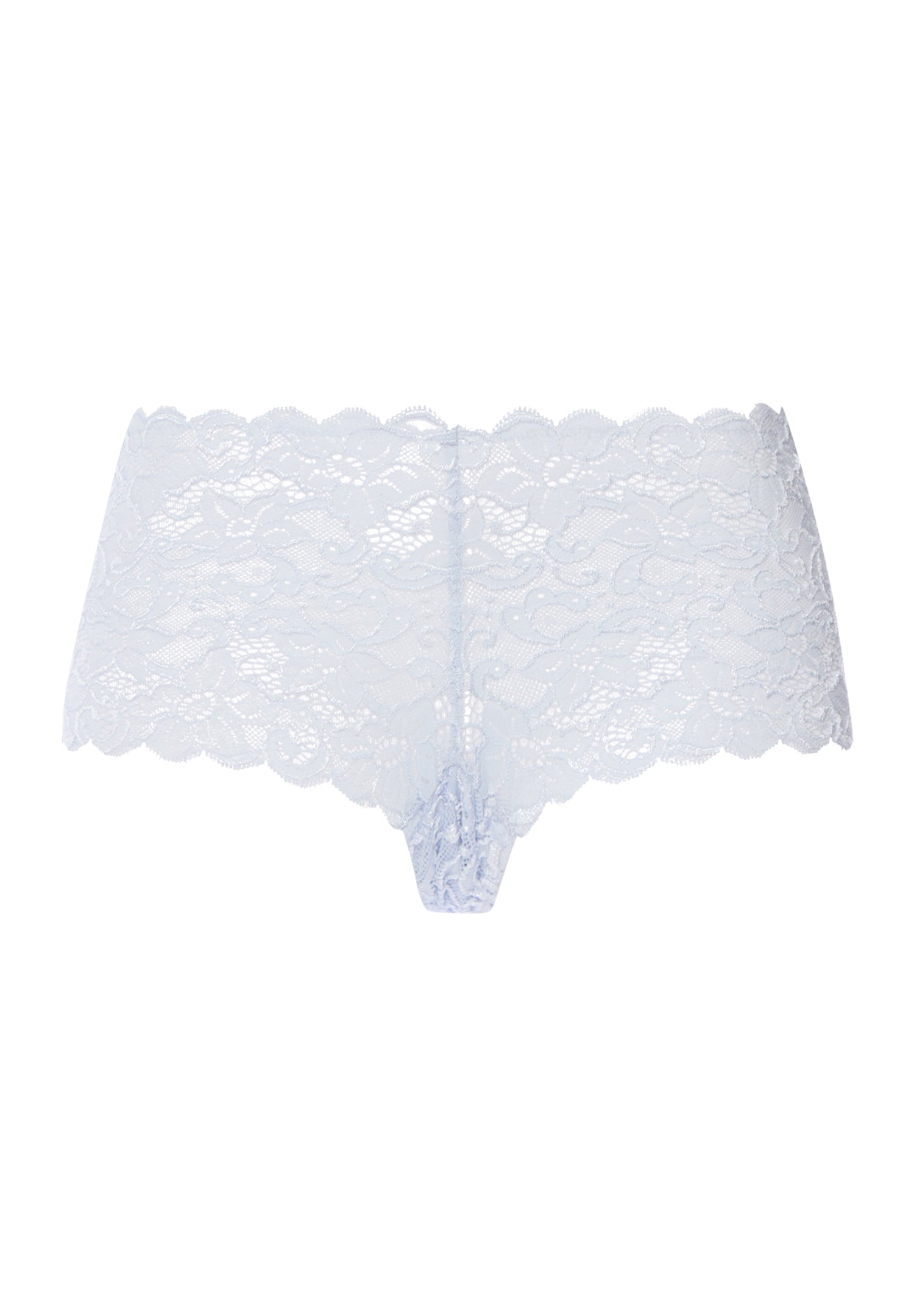 Light blue lace underwear on a white background