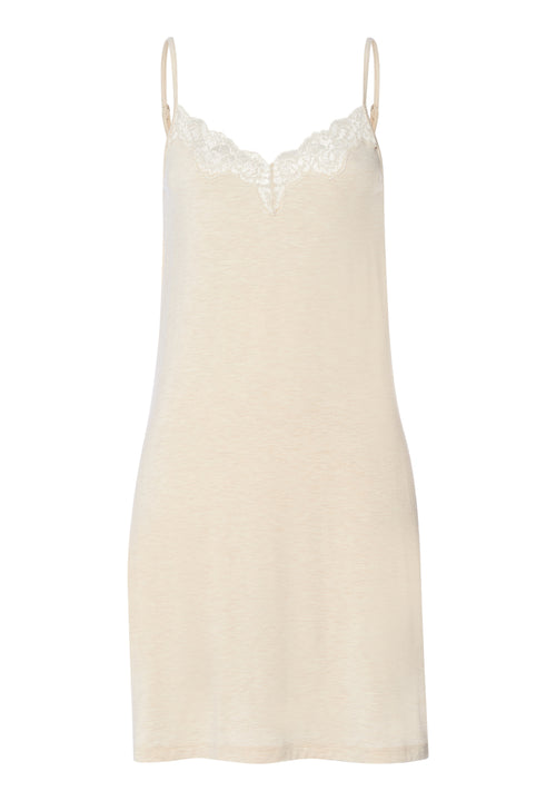 Natural Elegance Lace Trim V-Neck Chemise | Summer Sand Melange 74901-3080