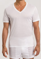 Cotton Sporty V-Neck Cotton T-Shirt | White 73510-101