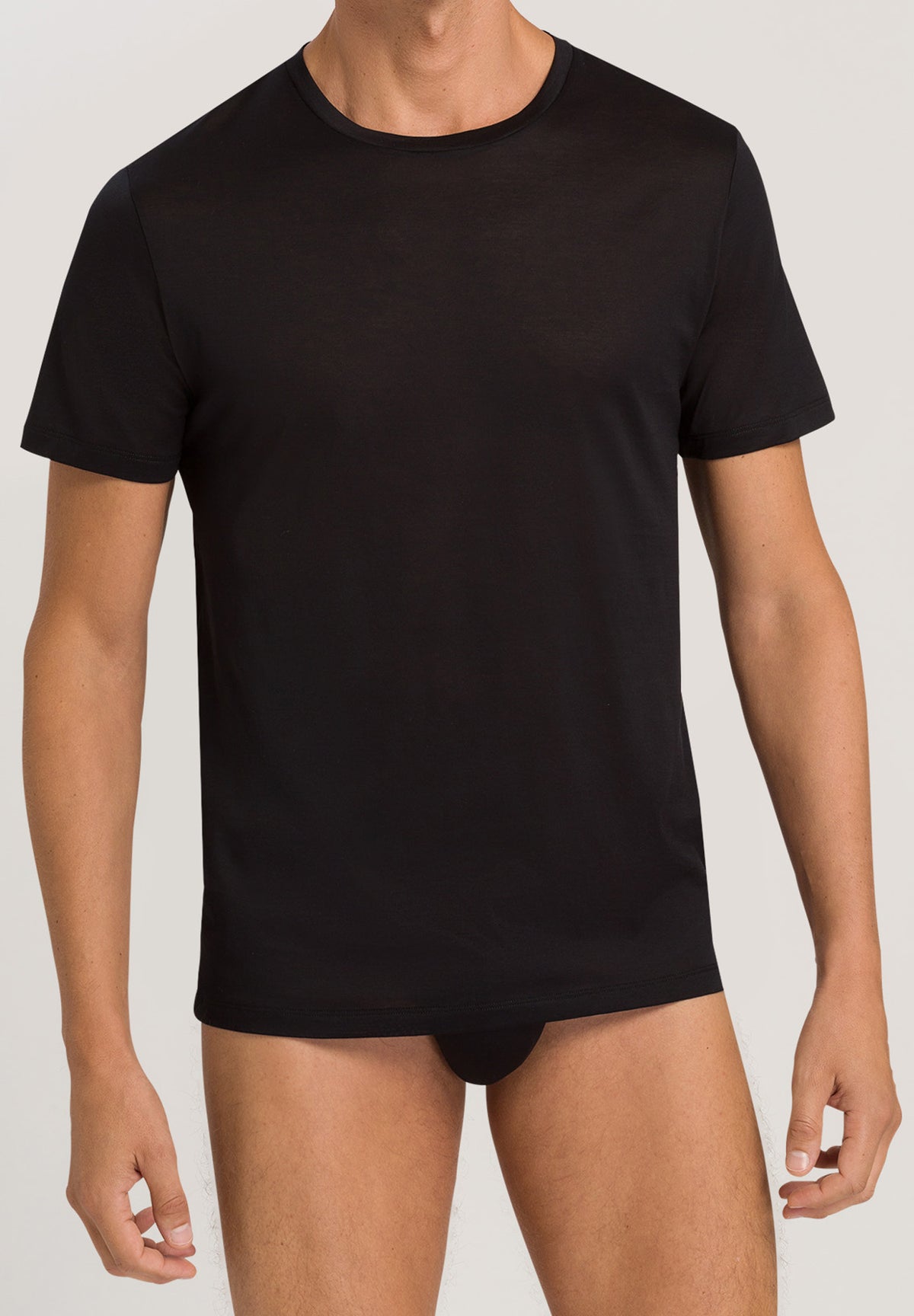 Cotton Sporty Crew Neck Cotton T-Shirt | Black 73511-199