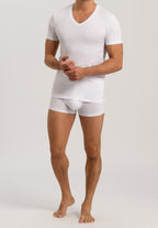 Cotton Superior Fitted V-Neck Cotton T-Shirt | White 73089-101