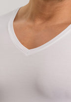 Cotton Superior Fitted V-Neck Cotton T-Shirt | White 73089-101