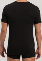 Cotton Superior Fitted V-Neck Cotton T-Shirt | Black 73089-199