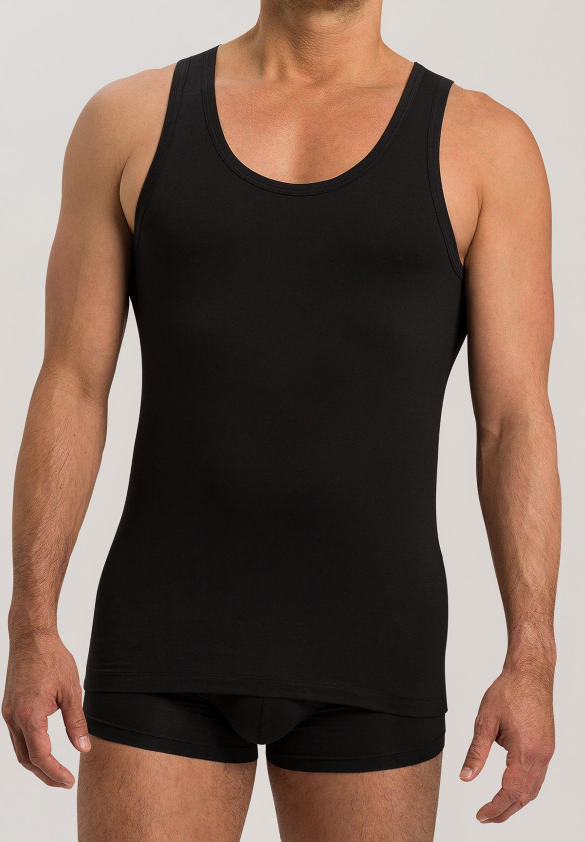 Cotton Superior Fitted Cotton Tank Top | Black 73087-199