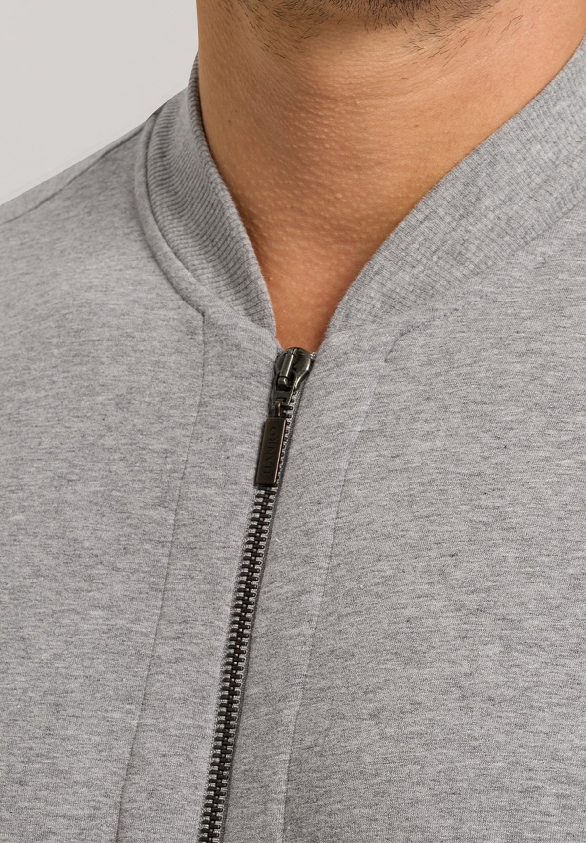 Living Cotton Zip-Up Jacket | Grey Melange 75076-1036