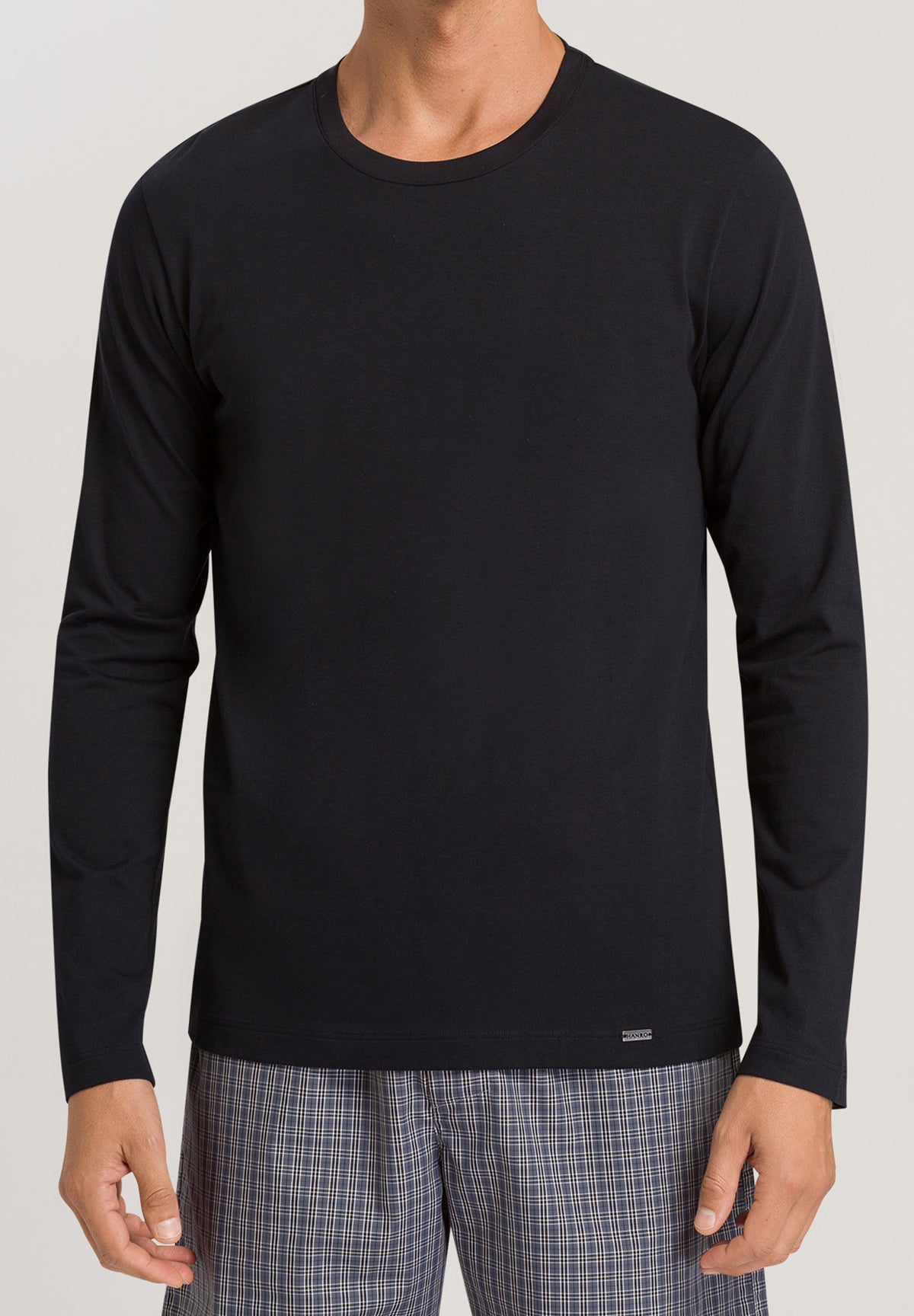 Living Shirts Cotton Crew Neck Top | Black 75053-019