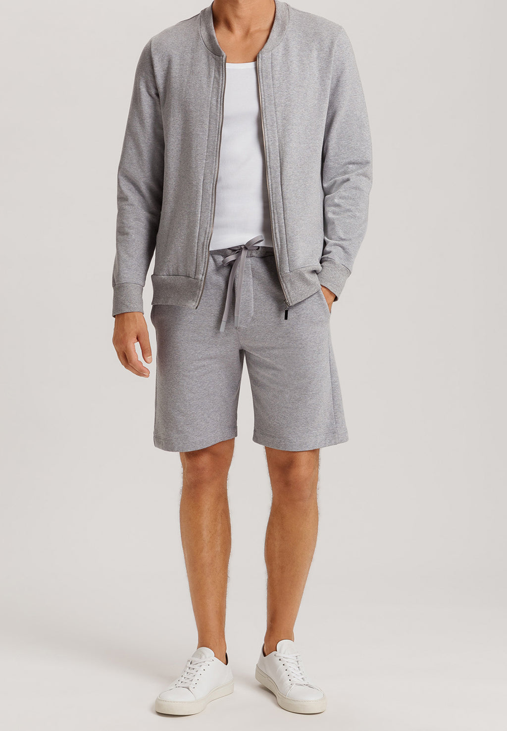Natural Living Organic Cotton Lounge Shorts | Grey Melange 75772-3014