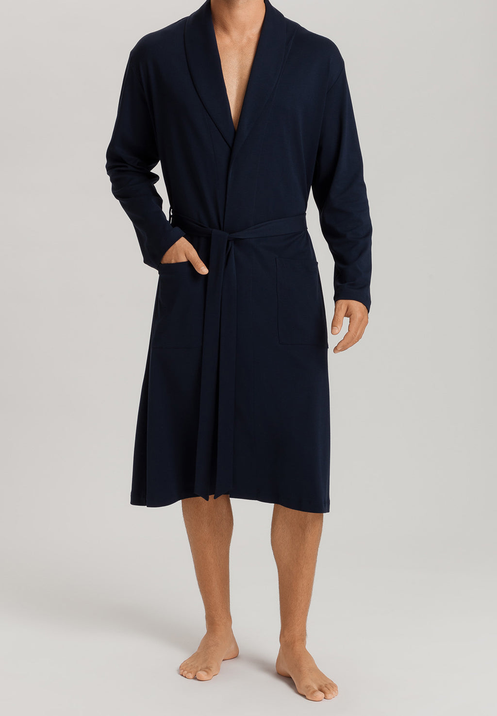 Night And Day Shawl Collar Cotton Robe 120cm | Deep Navy 75755-1610