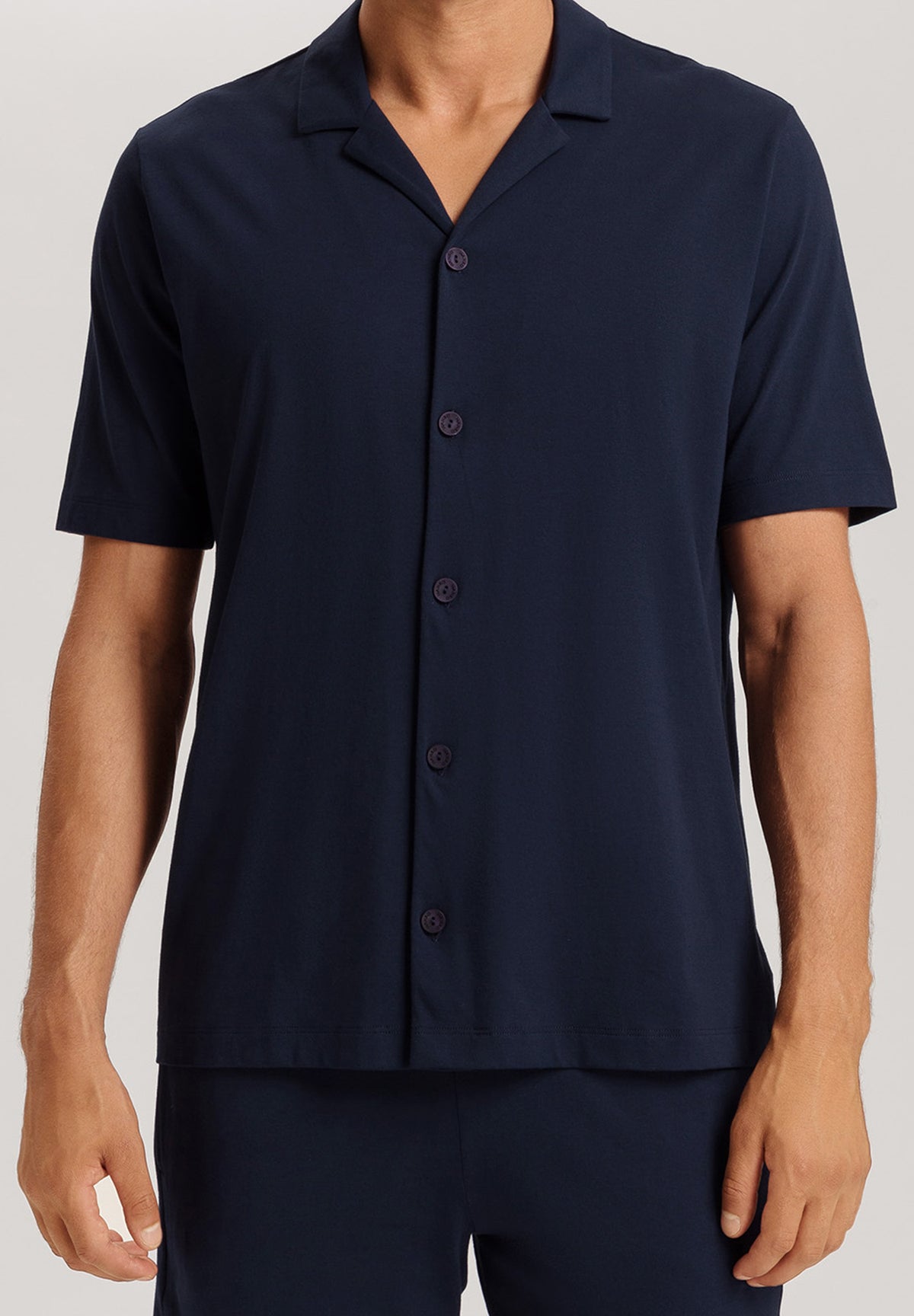Night And Day Notch Collar Button Front Cotton Shirt | Deep Navy 75752-1610