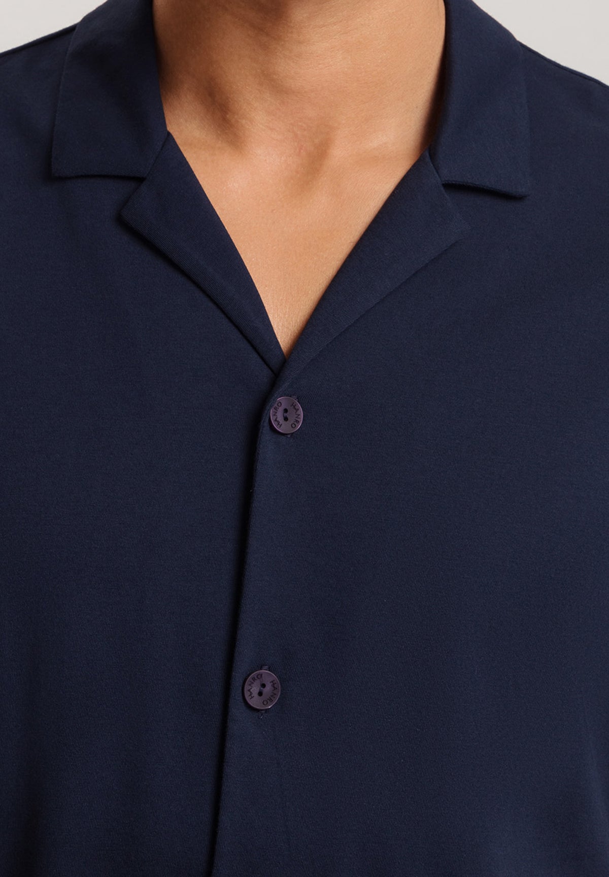 Night And Day Notch Collar Button Front Cotton Shirt | Deep Navy 75752-1610
