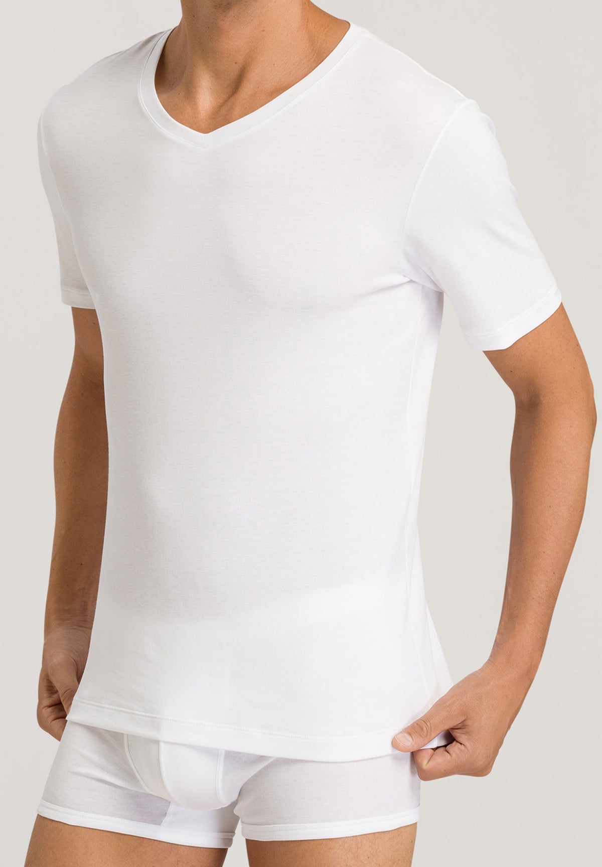 Sea Island Cotton Cotton V-Neck T-Shirt | White 73173-101