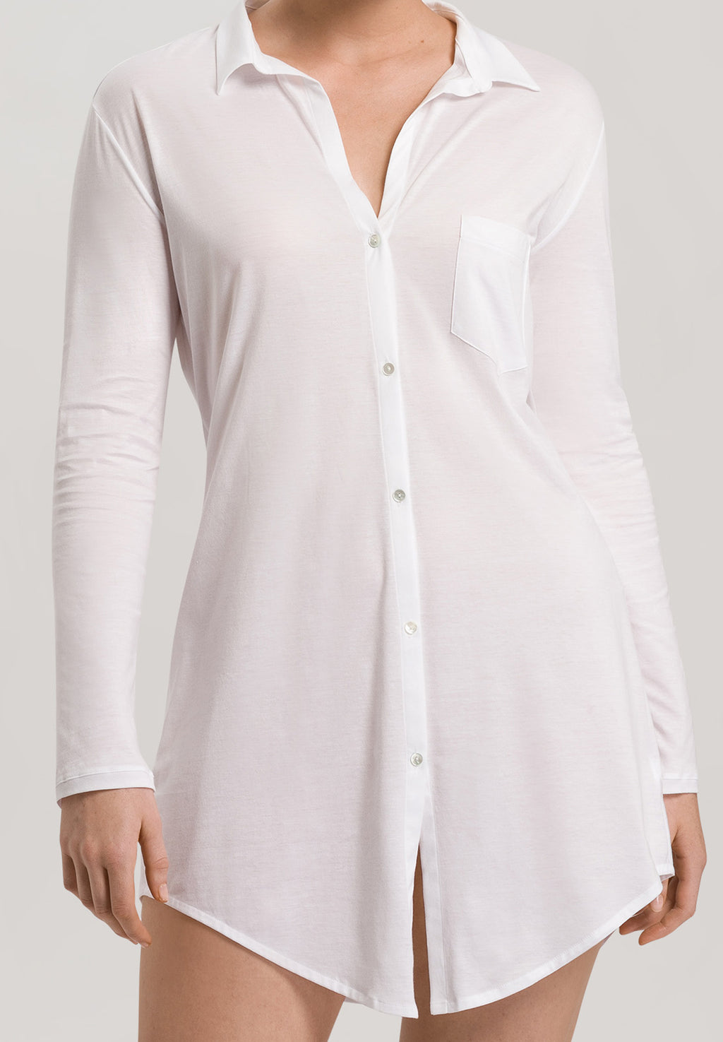 Cotton Deluxe Button Front Cotton Sleep Shirt | White 77958-101