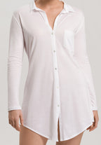 Cotton Deluxe Button Front Cotton Sleep Shirt | White 77958-101