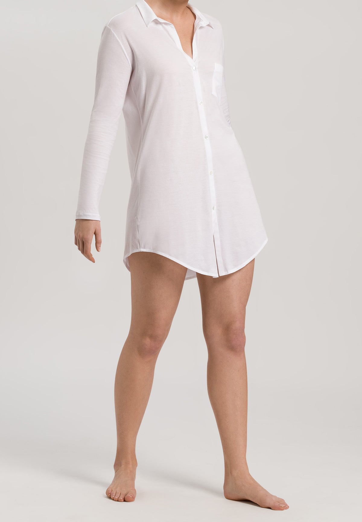 Cotton Deluxe Button Front Cotton Sleep Shirt | White 77958-101