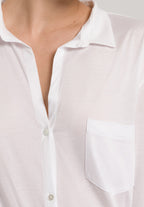 Cotton Deluxe Button Front Cotton Sleep Shirt | White 77958-101