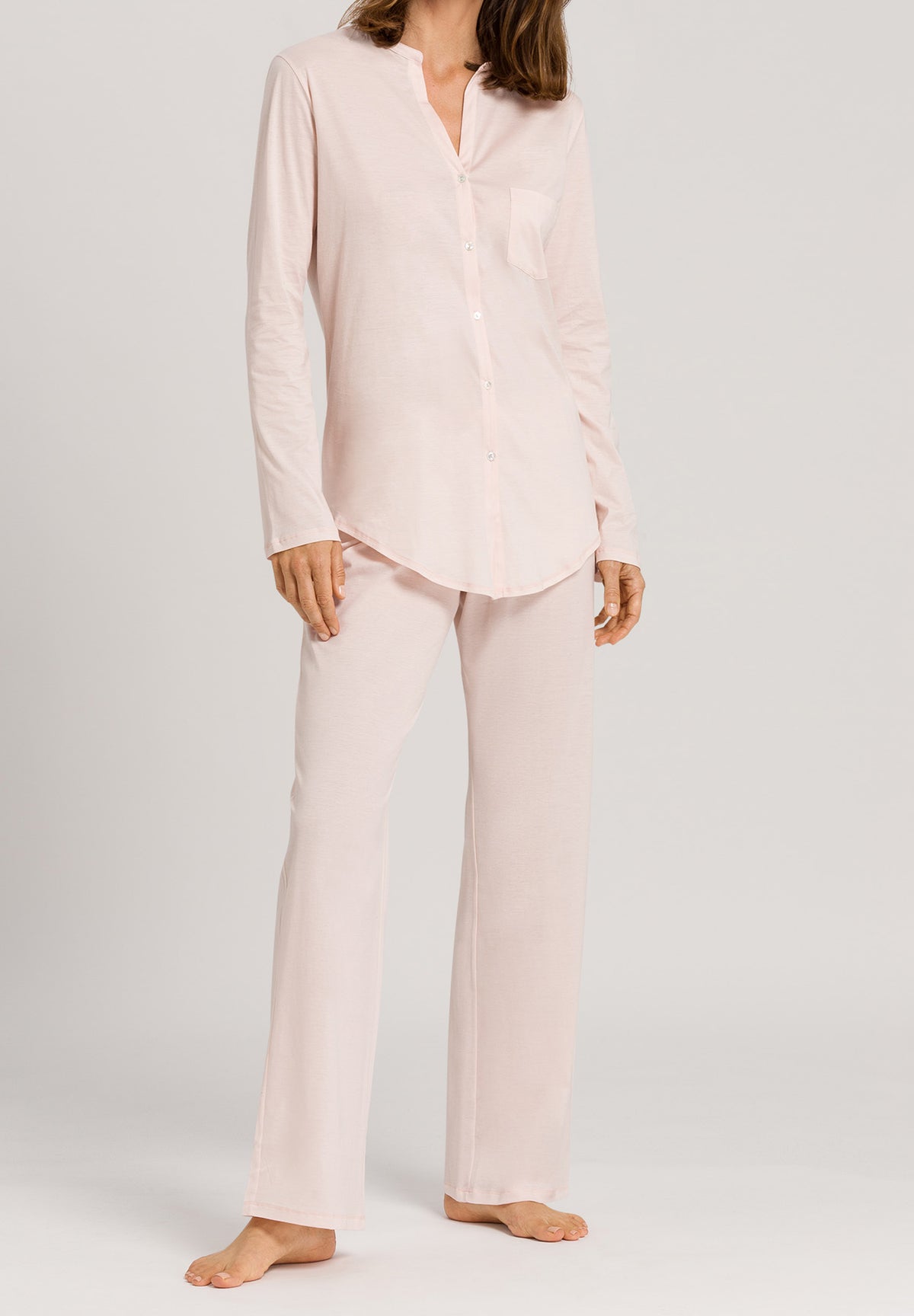 Cotton Deluxe Button Front Cotton Pajama Set   | Crystal Pink 77956-1334